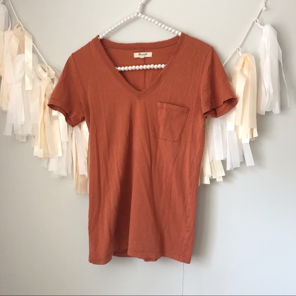 Madewell Tops - Madewell Orange V Neck Basic T Shirt